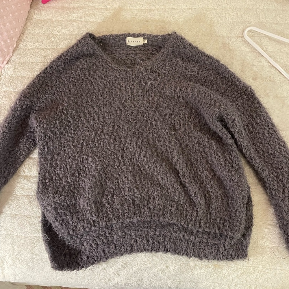 Dreamers Purple V-Neck Sweater